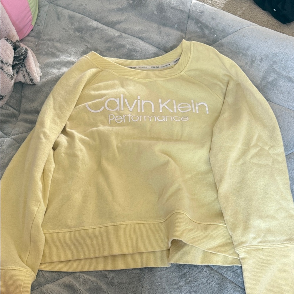 Calvin Klein Collection Soft Yellow Crew Neck Sweater
